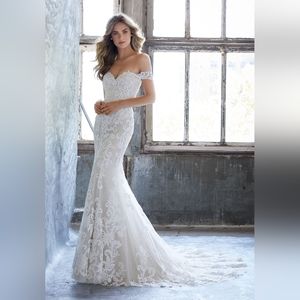 Ivory Lace Off Shoulder Wedding Dress